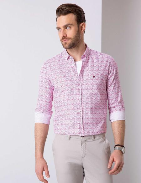 Bordo Slim Fit Uzun Kollu Gömlek - 50203441005