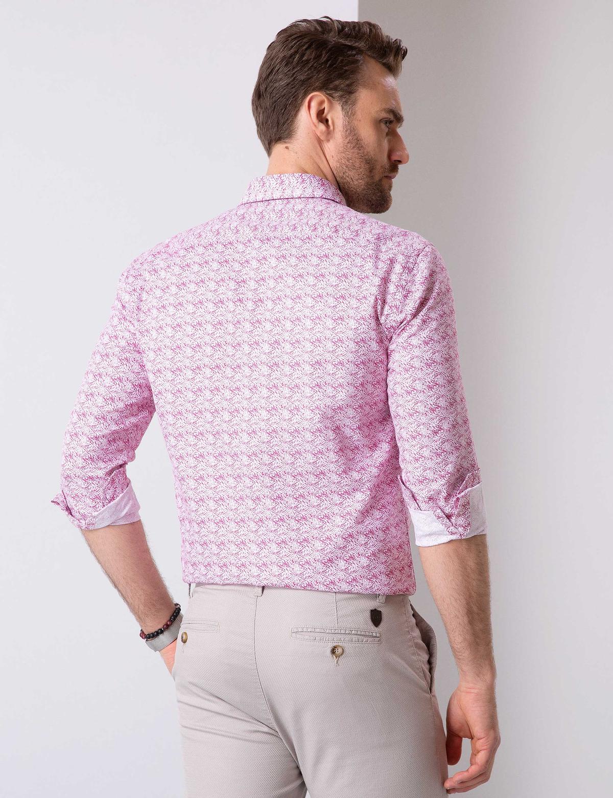 Bordo Slim Fit Uzun Kollu Gömlek - 50203441005