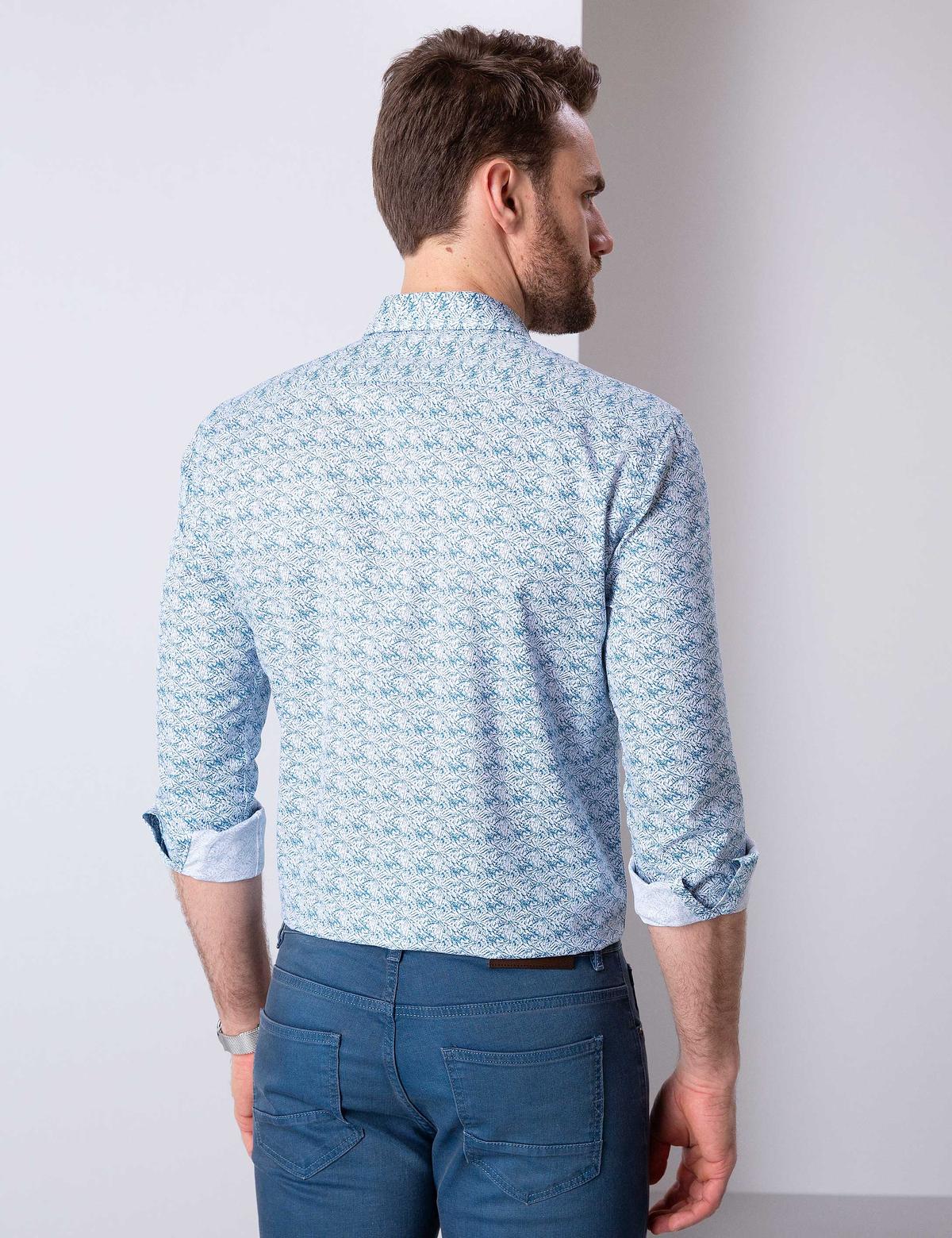 Petrol Slim Fit Uzun Kollu Gömlek - 50203441010