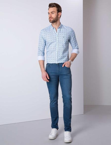Petrol Slim Fit Uzun Kollu Gömlek - 50203441010