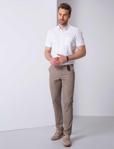 Beyaz Regular Fit Kısa Kollu Gömlek - 50203445005