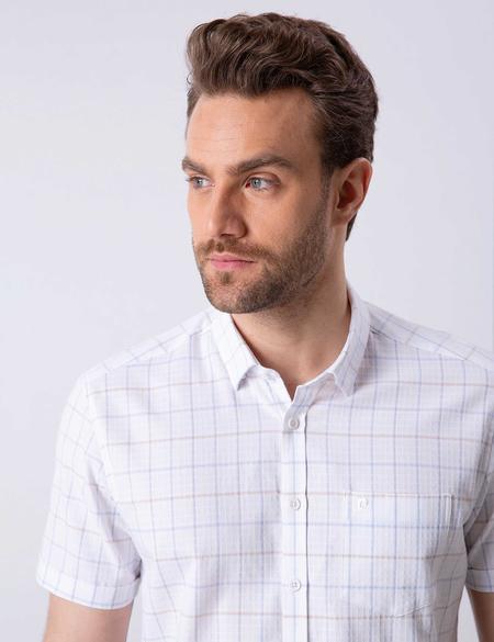 Beyaz Regular Fit Kısa Kollu Gömlek - 50203445005