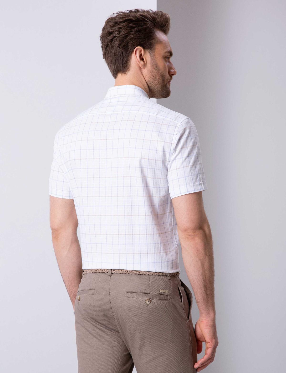 Beyaz Regular Fit Kısa Kollu Gömlek - 50203445005