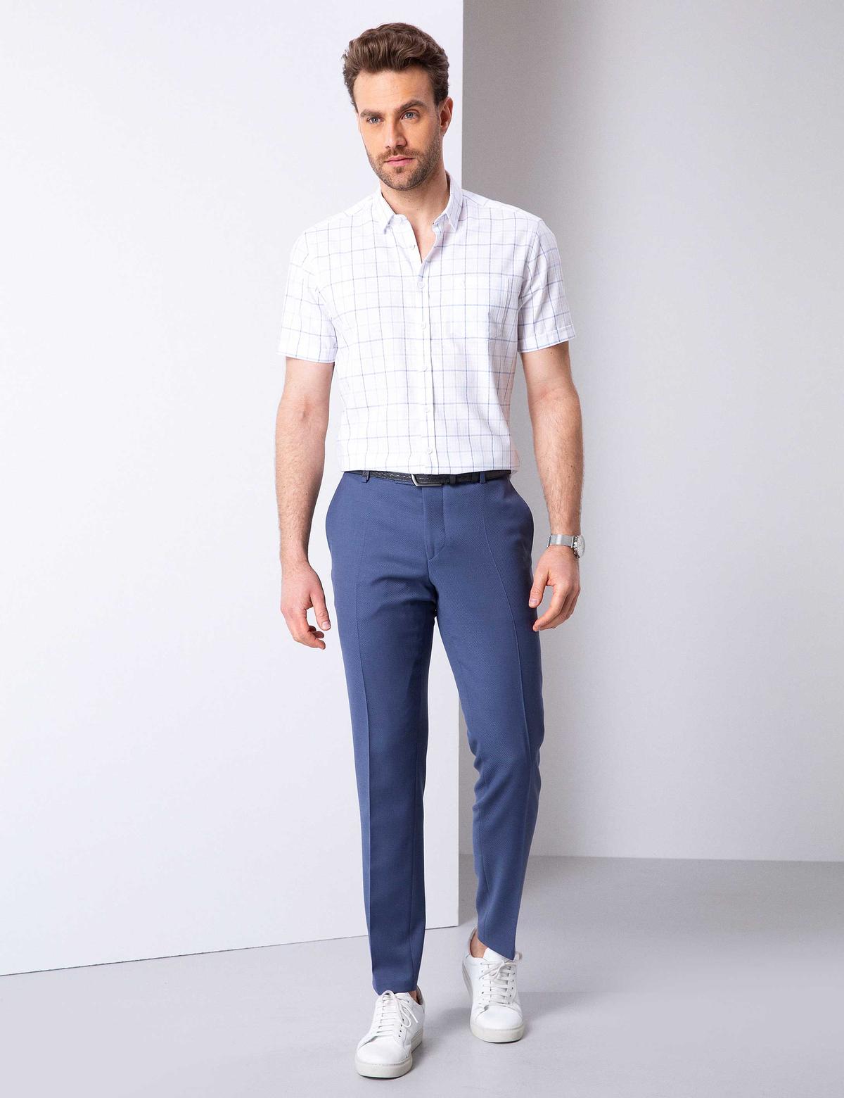 Açık Mavi Regular Fit Kısa Kollu Gömlek - 50203445014