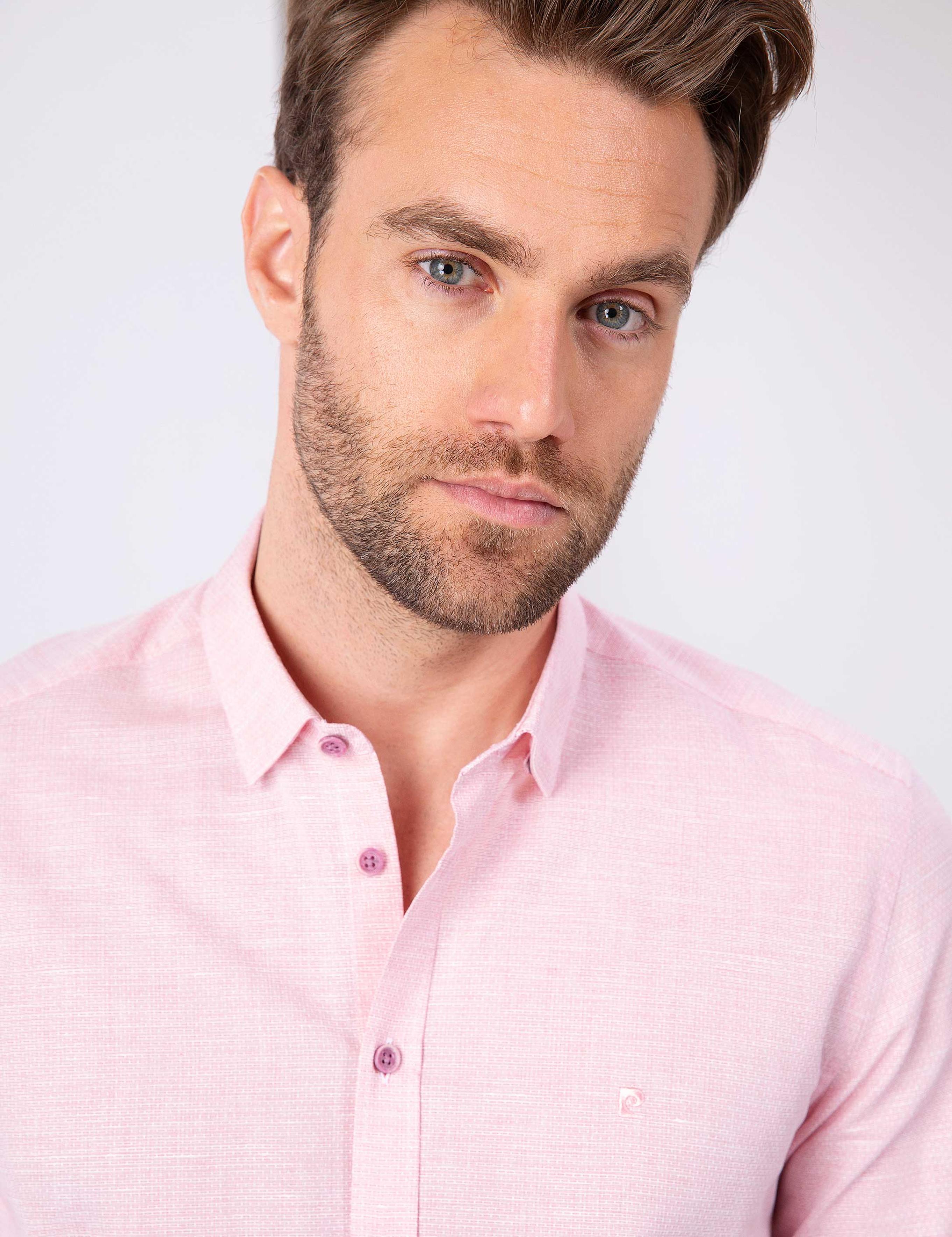 Kırmızı Slim Fit Uzun Kollu Gömlek