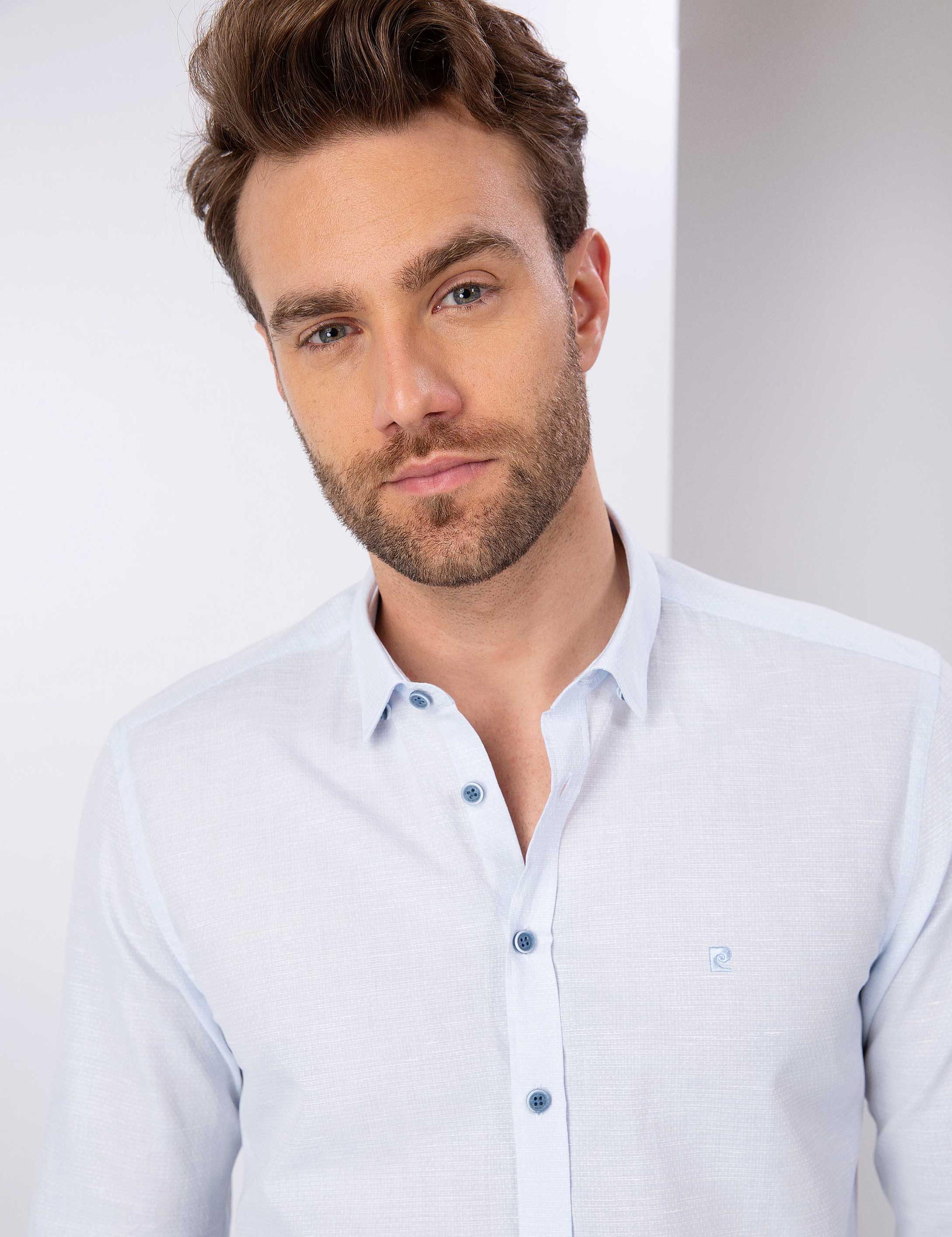 Açık Mavi Slim Fit Uzun Kollu Gömlek