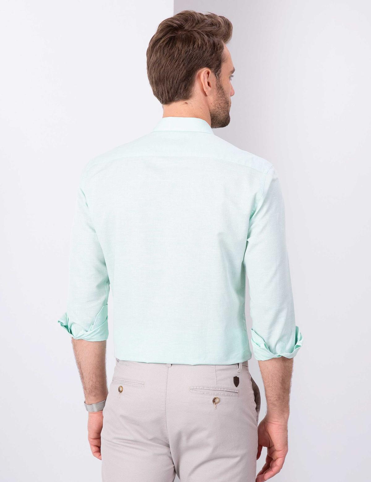 Yeşil Slim Fit Uzun Kollu Gömlek - 50203447032