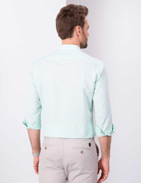 Yeşil Slim Fit Uzun Kollu Gömlek - 50203447032