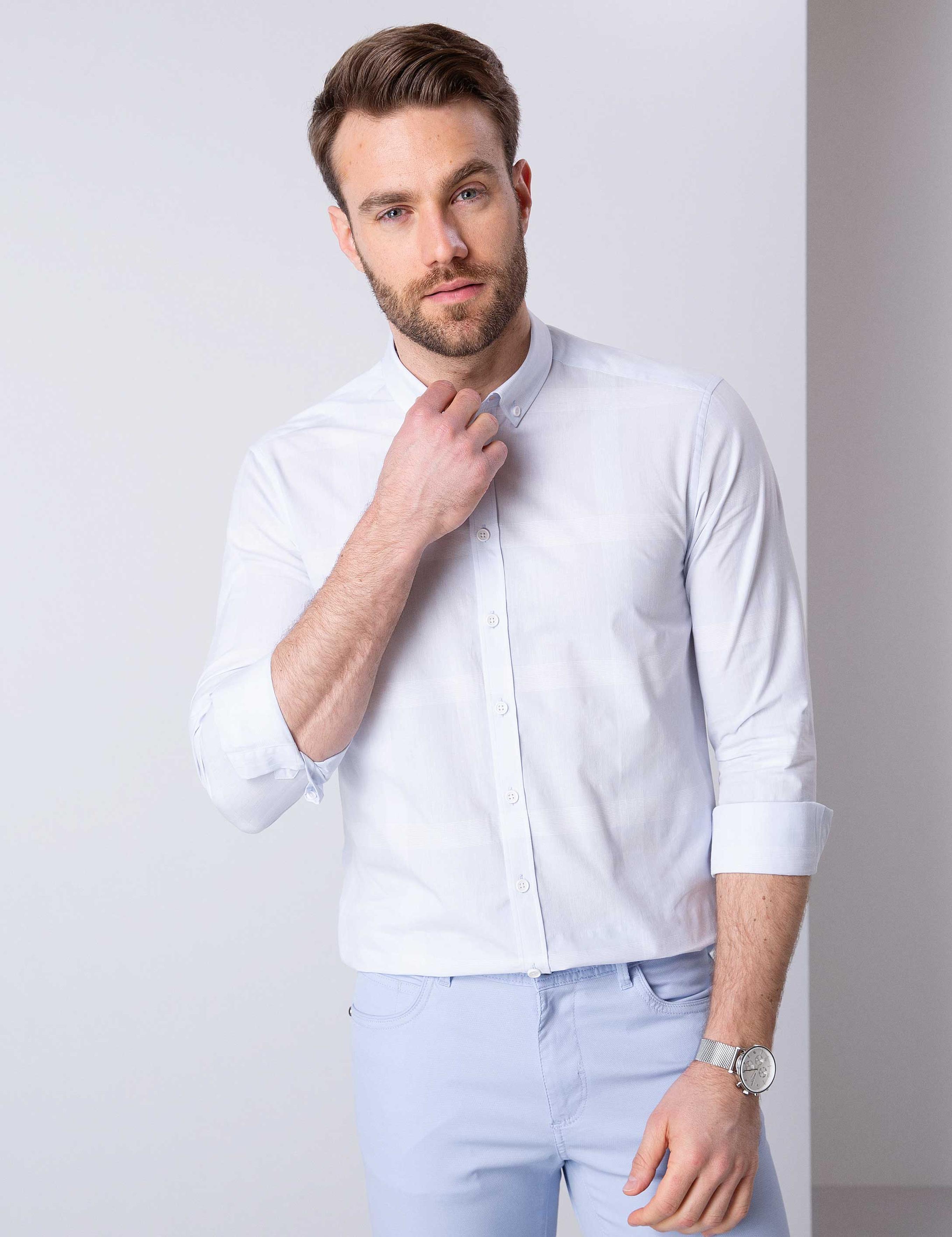 Açık Mavi Slim Fit Gömlek