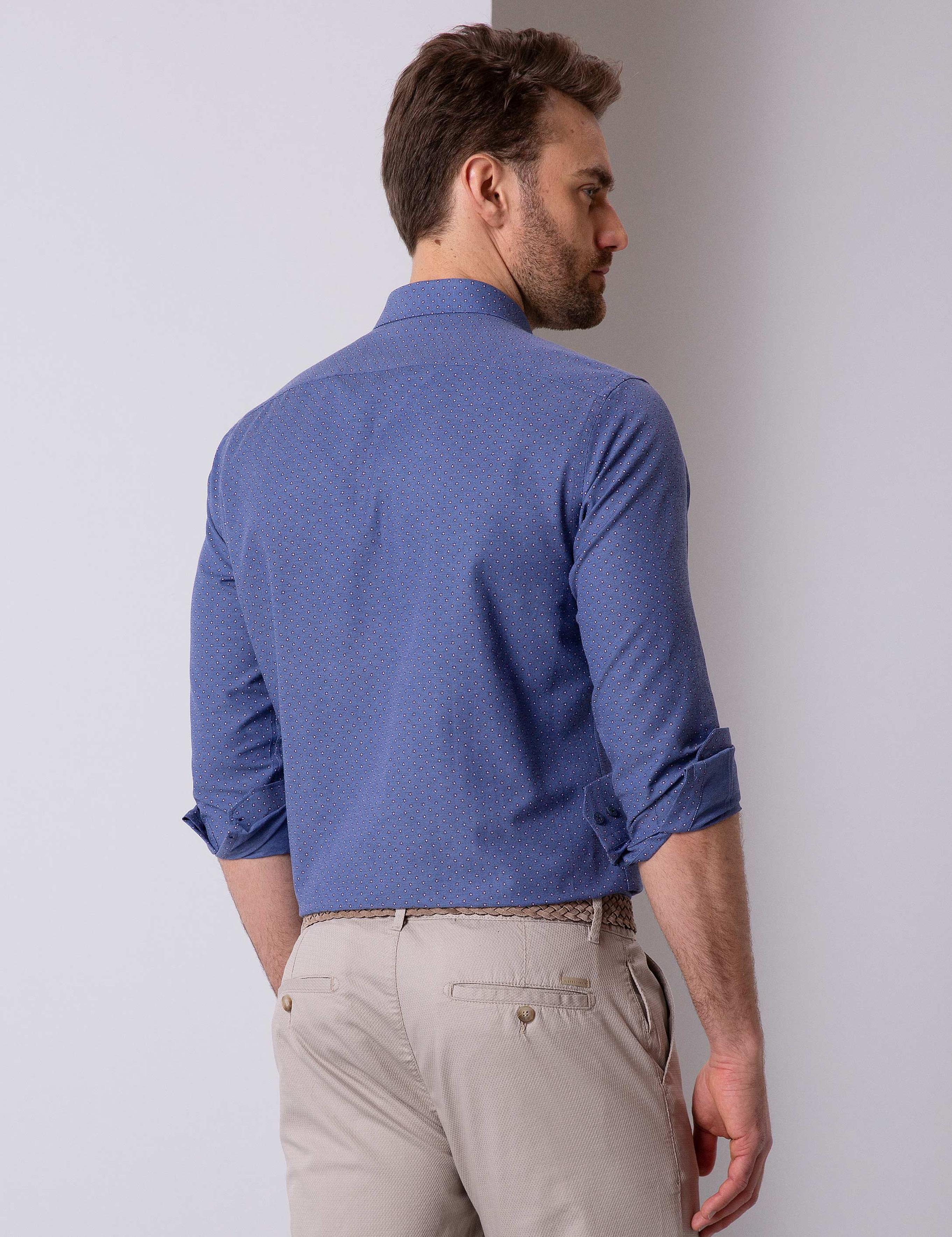 Lacivert Regular Fit Uzun Kollu Gömlek