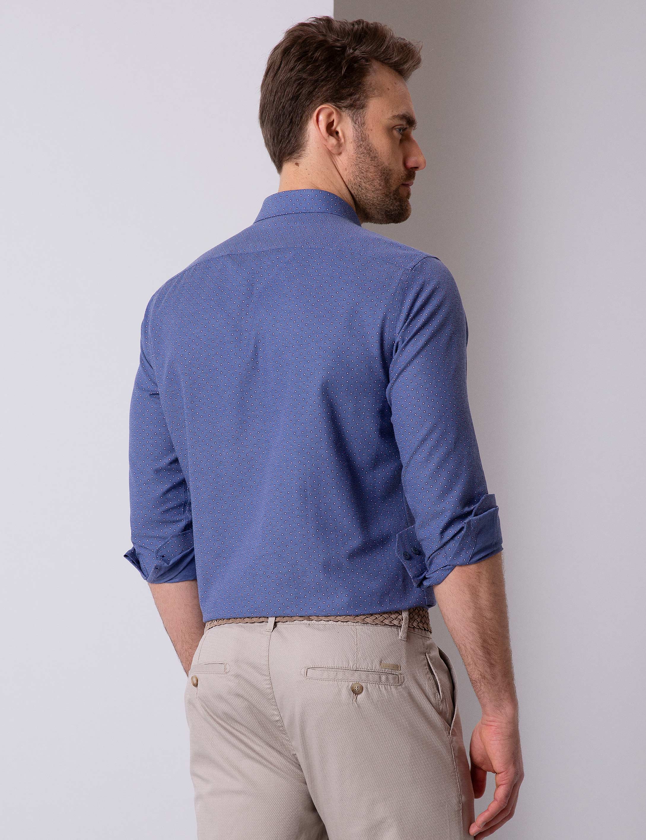 Lacivert Regular Fit Uzun Kollu Gömlek