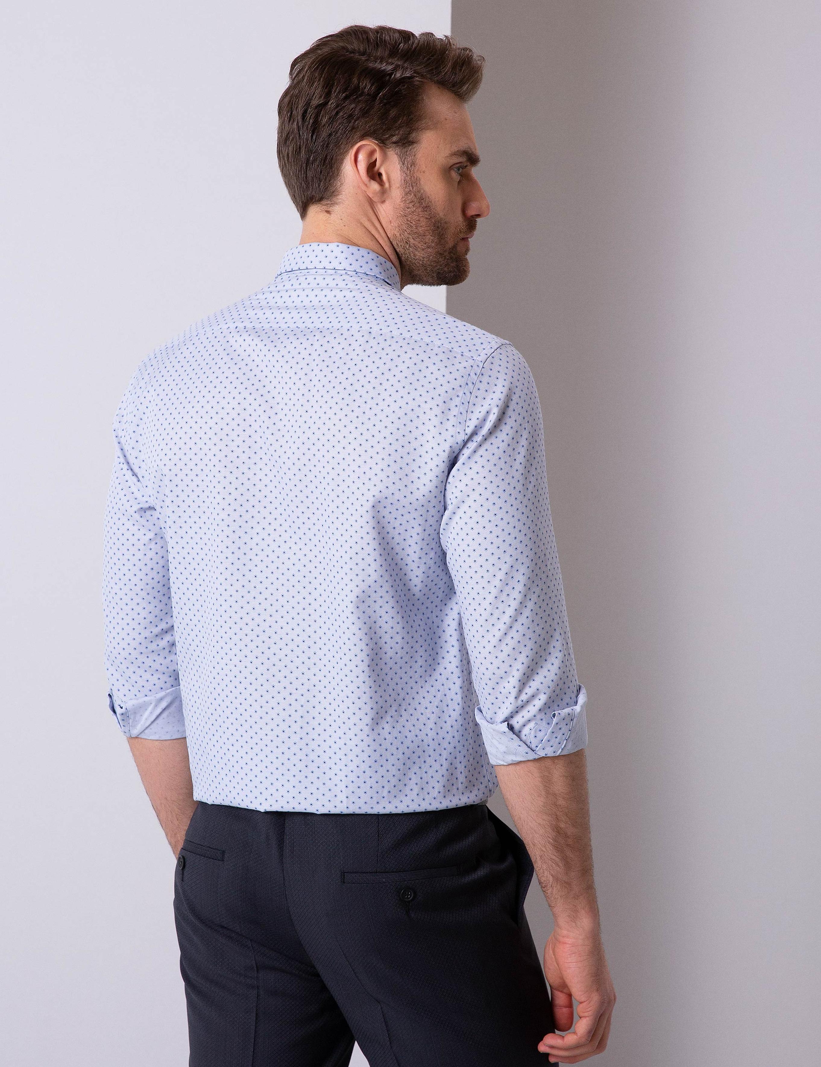 Açık Mavi Regular Fit Uzun Kollu Gömlek