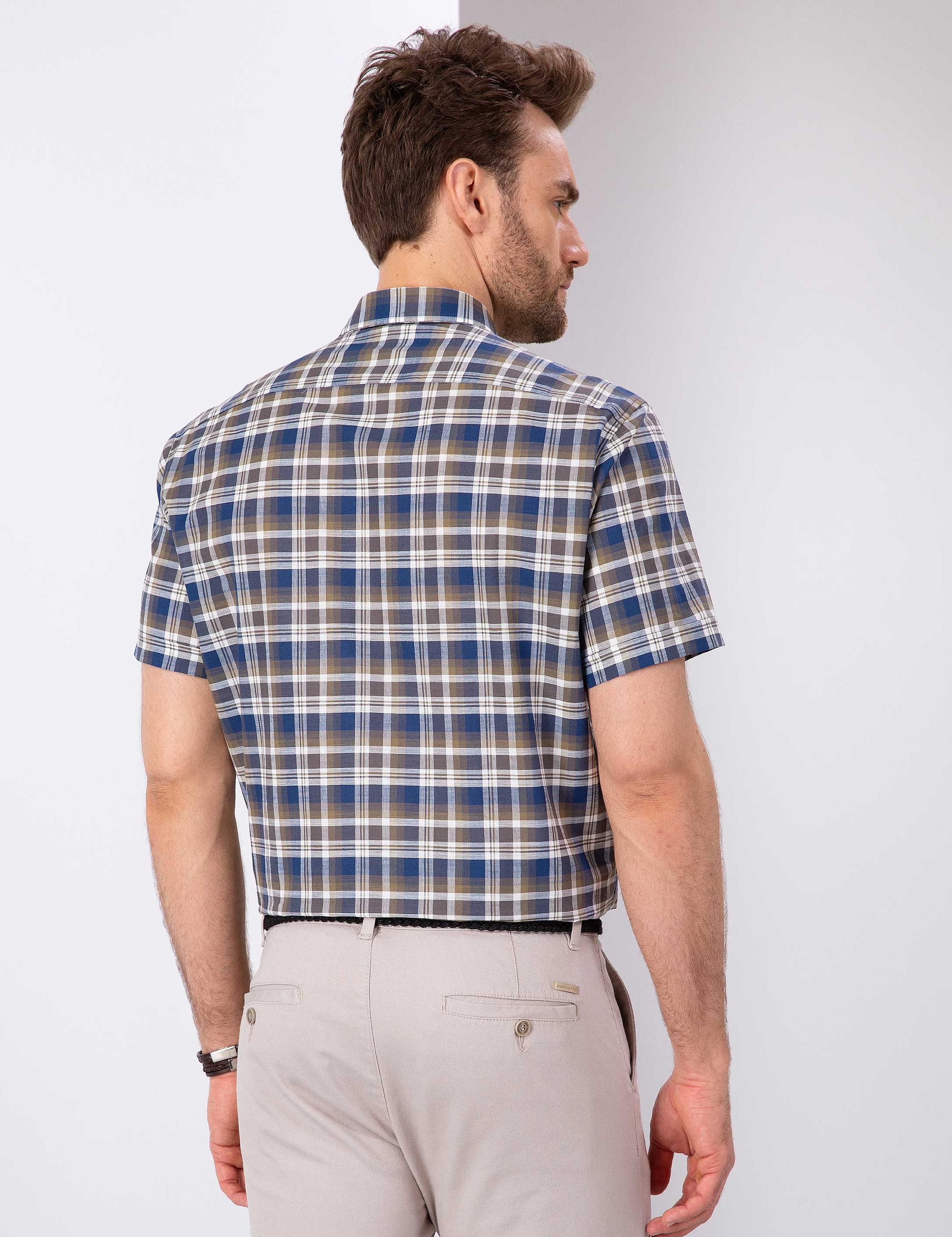 Kahverengi Regular Fit Kısa Kollu Gömlek