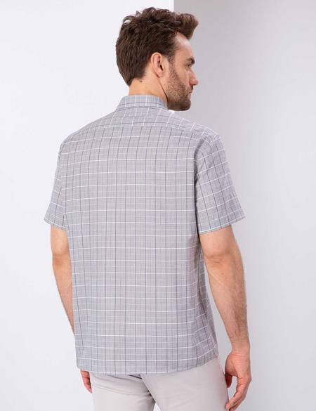Gri Regular Fit Kısa Kollu Gömlek - 50203459005