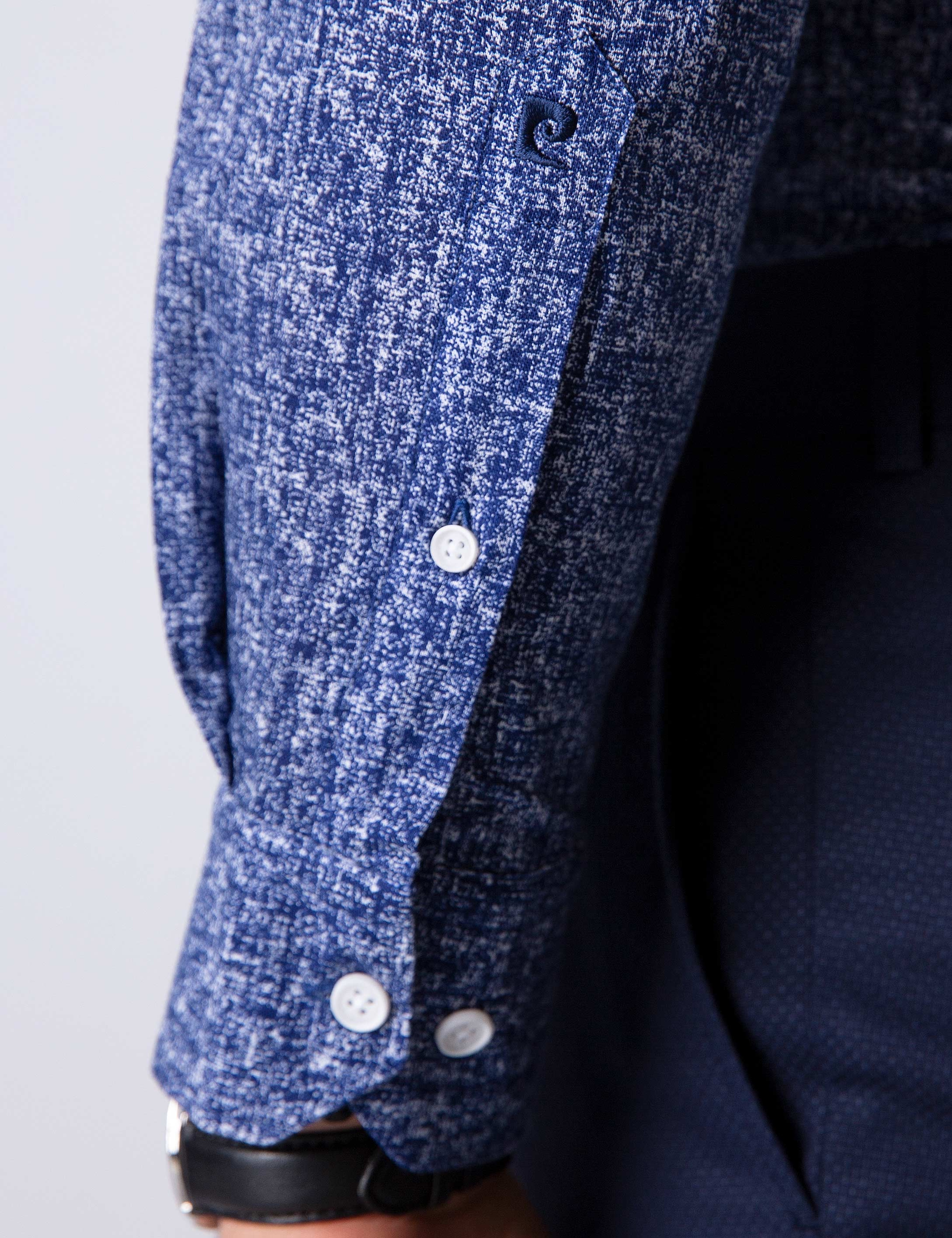 Mavi Slim Fit Uzun Kollu Gömlek - Image 4