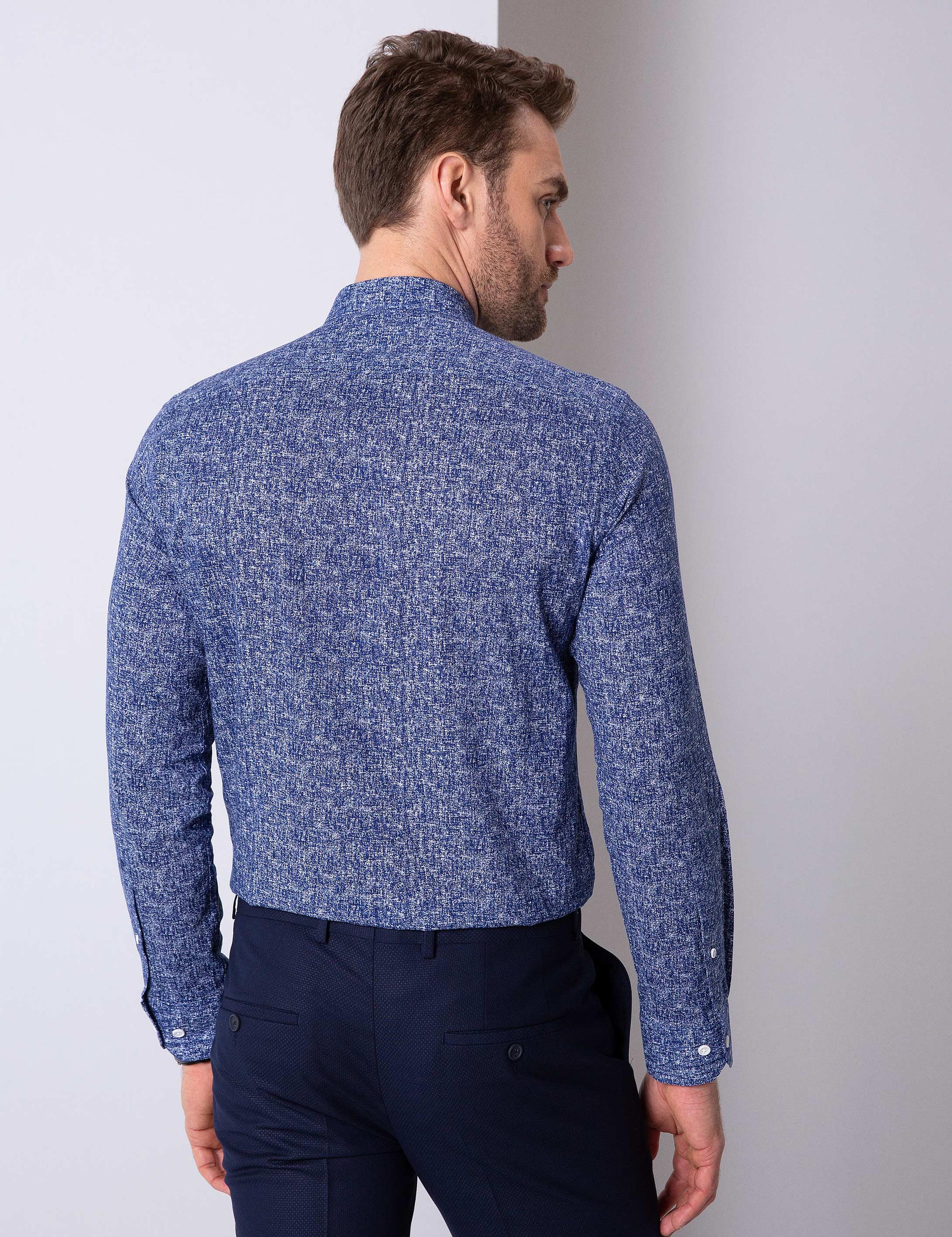 Mavi Slim Fit Uzun Kollu Gömlek