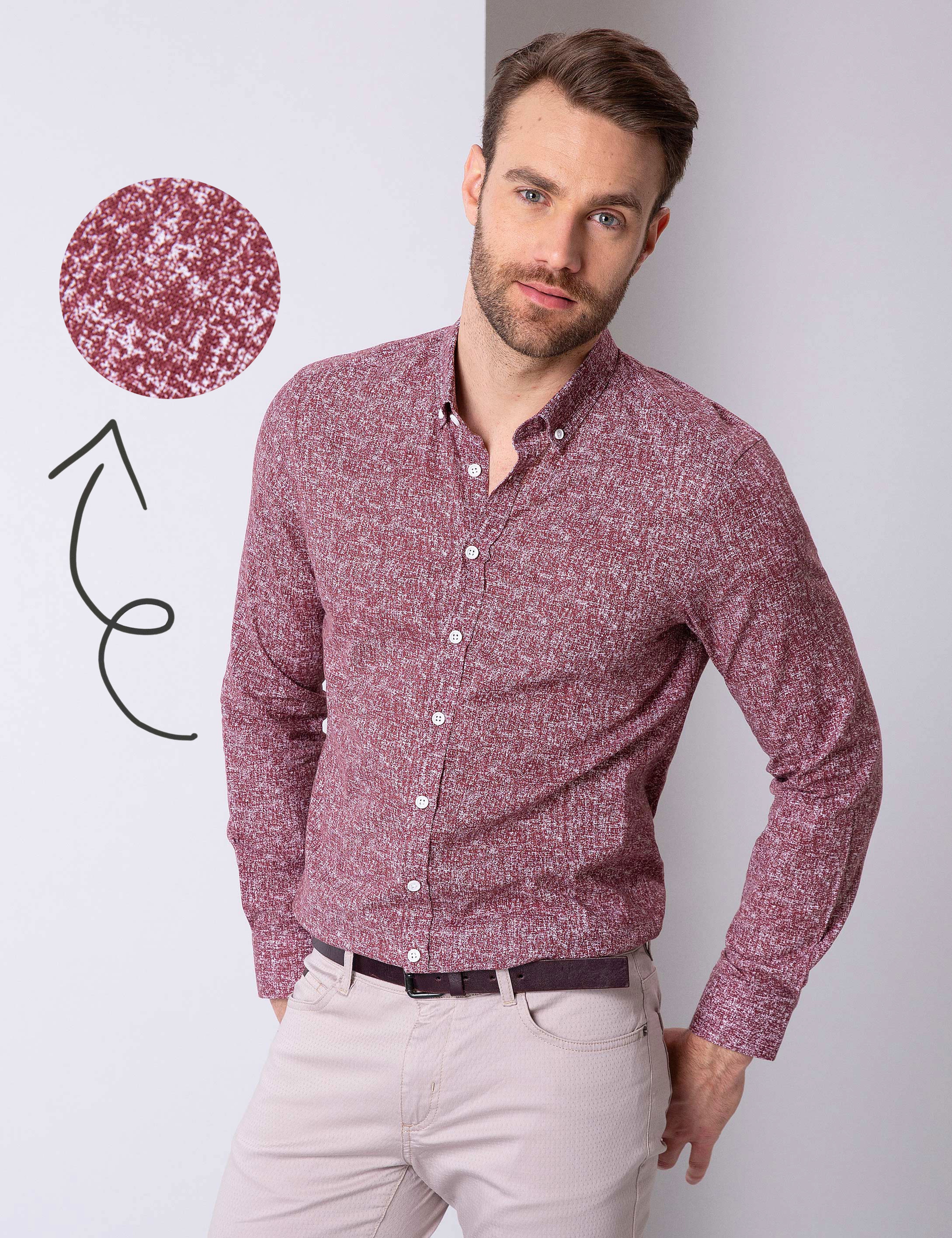 Kiremit Slim Fit Gömlek - Image 1
