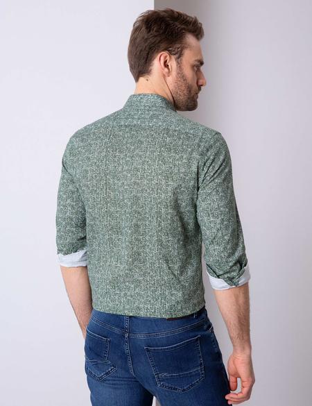 Yeşil Slim Fit Uzun Kollu Gömlek - 50203464058