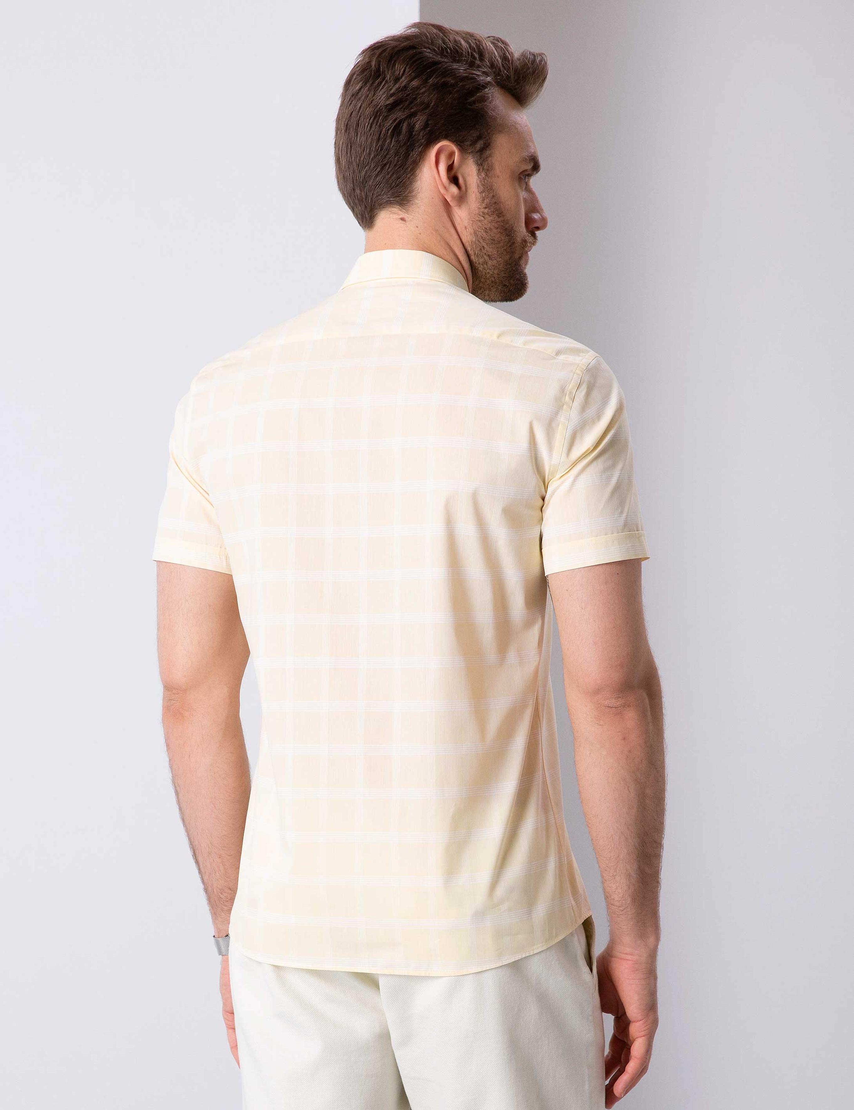 Sarı Slim Fit Uzun Kollu Gömlek