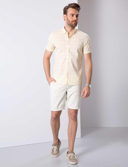 Sarı Slim Fit Uzun Kollu Gömlek - 50203468006