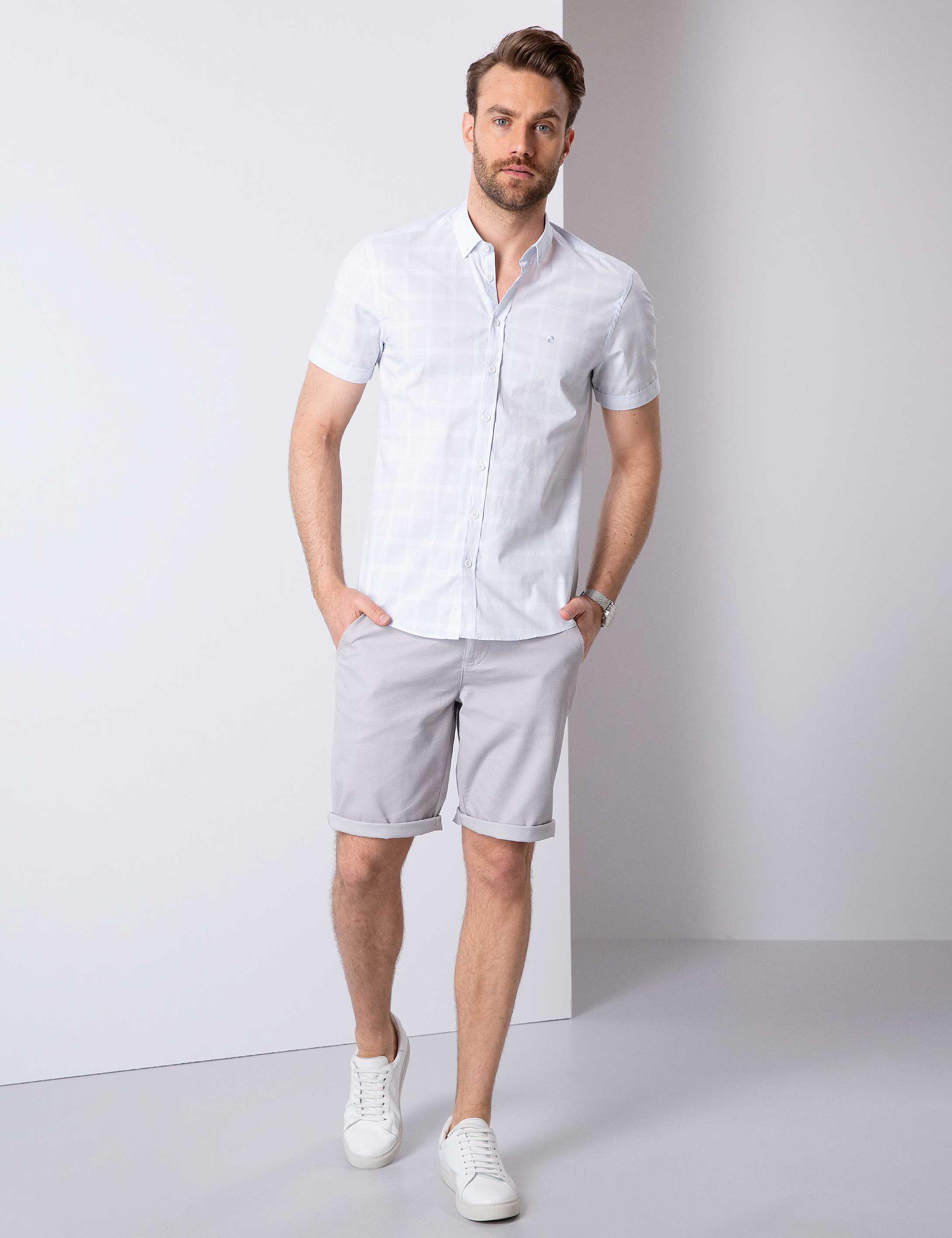 Açık Mavi Slim Fit Uzun Kollu Gömlek