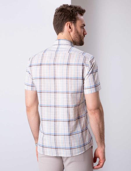 Gri Regular Fit Kısa Kollu Gömlek - 50203470007