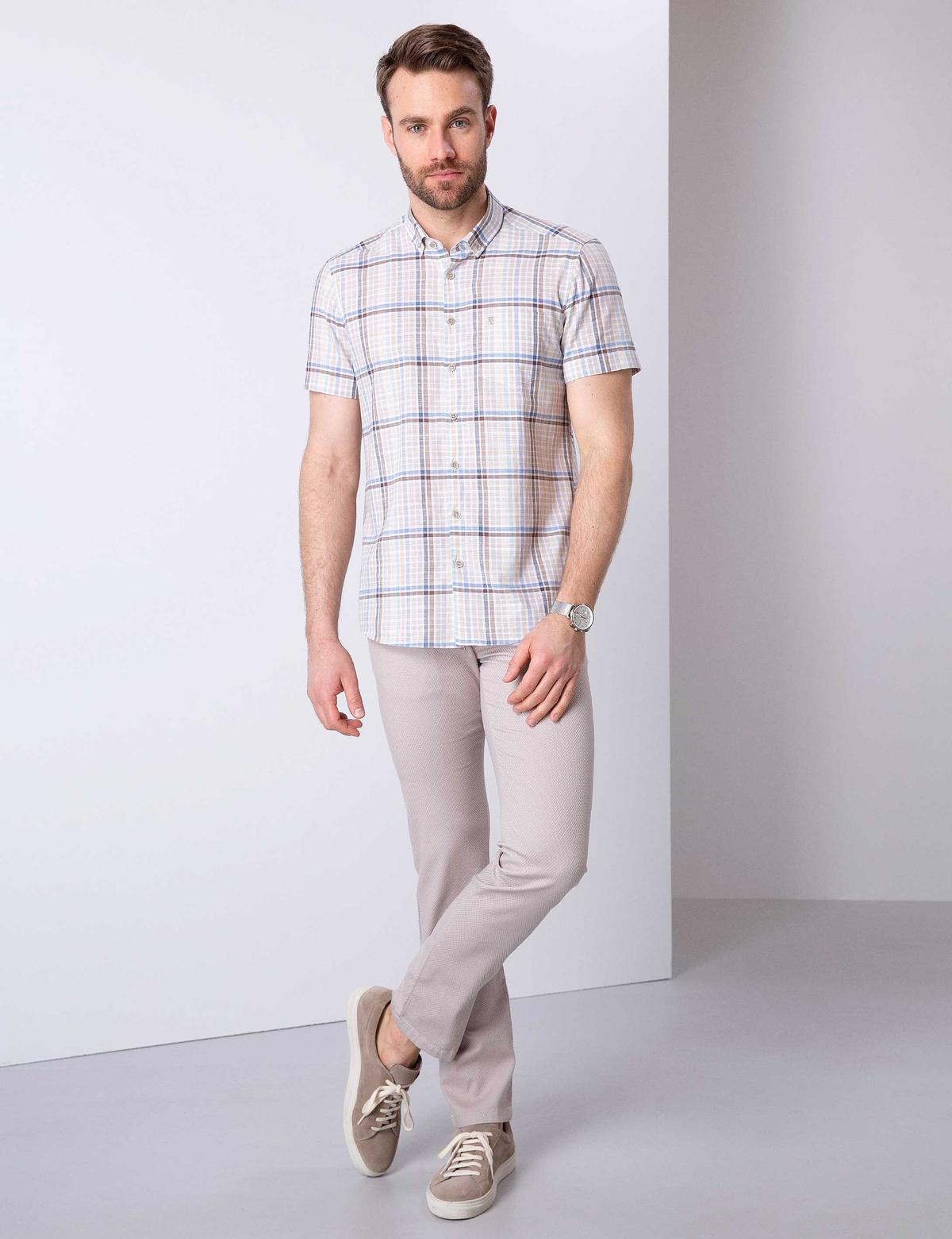 Gri Regular Fit Kısa Kollu Gömlek - 50203470007