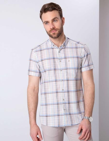 Gri Regular Fit Kısa Kollu Gömlek - 50203470007