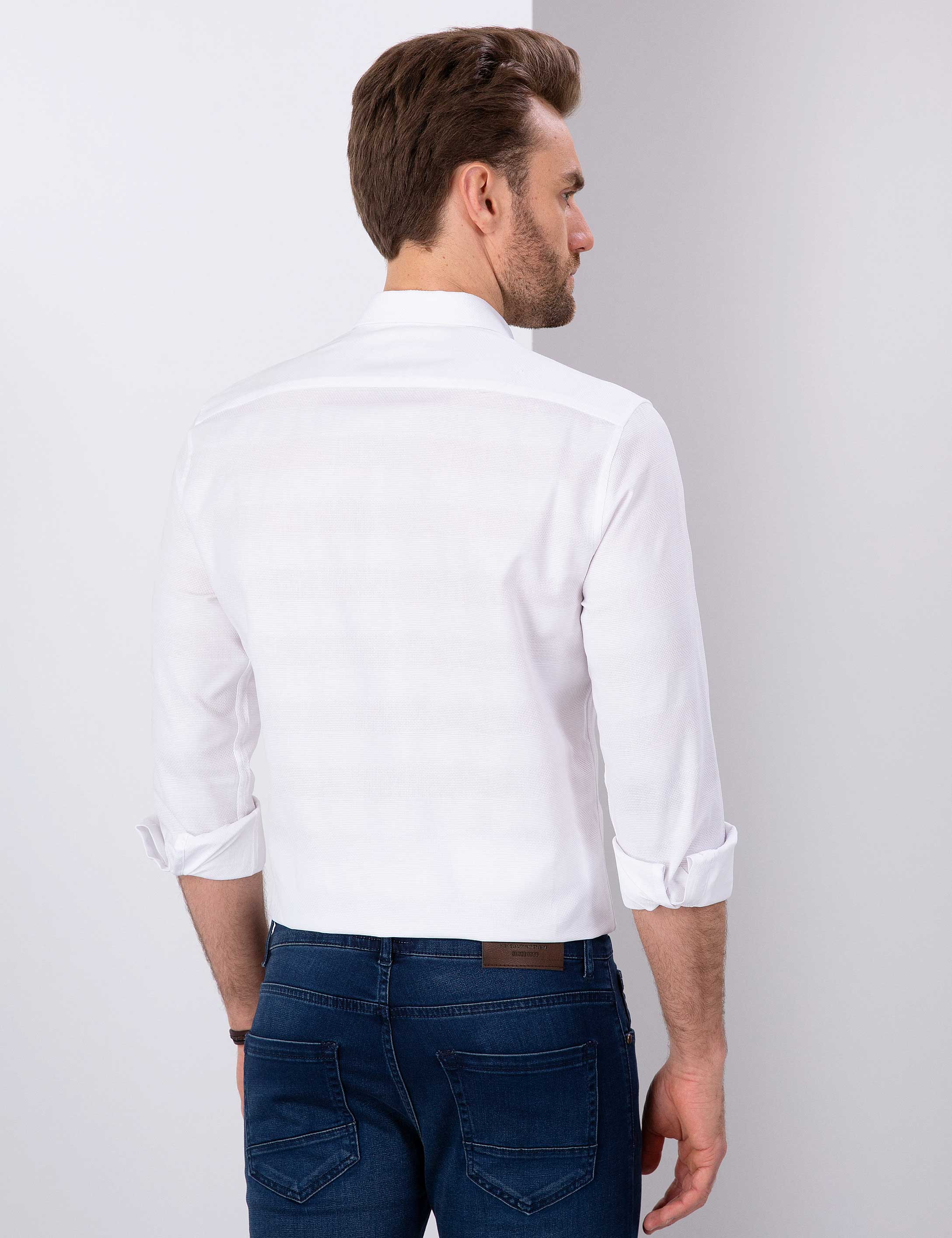 Beyaz Slim Fit Gömlek