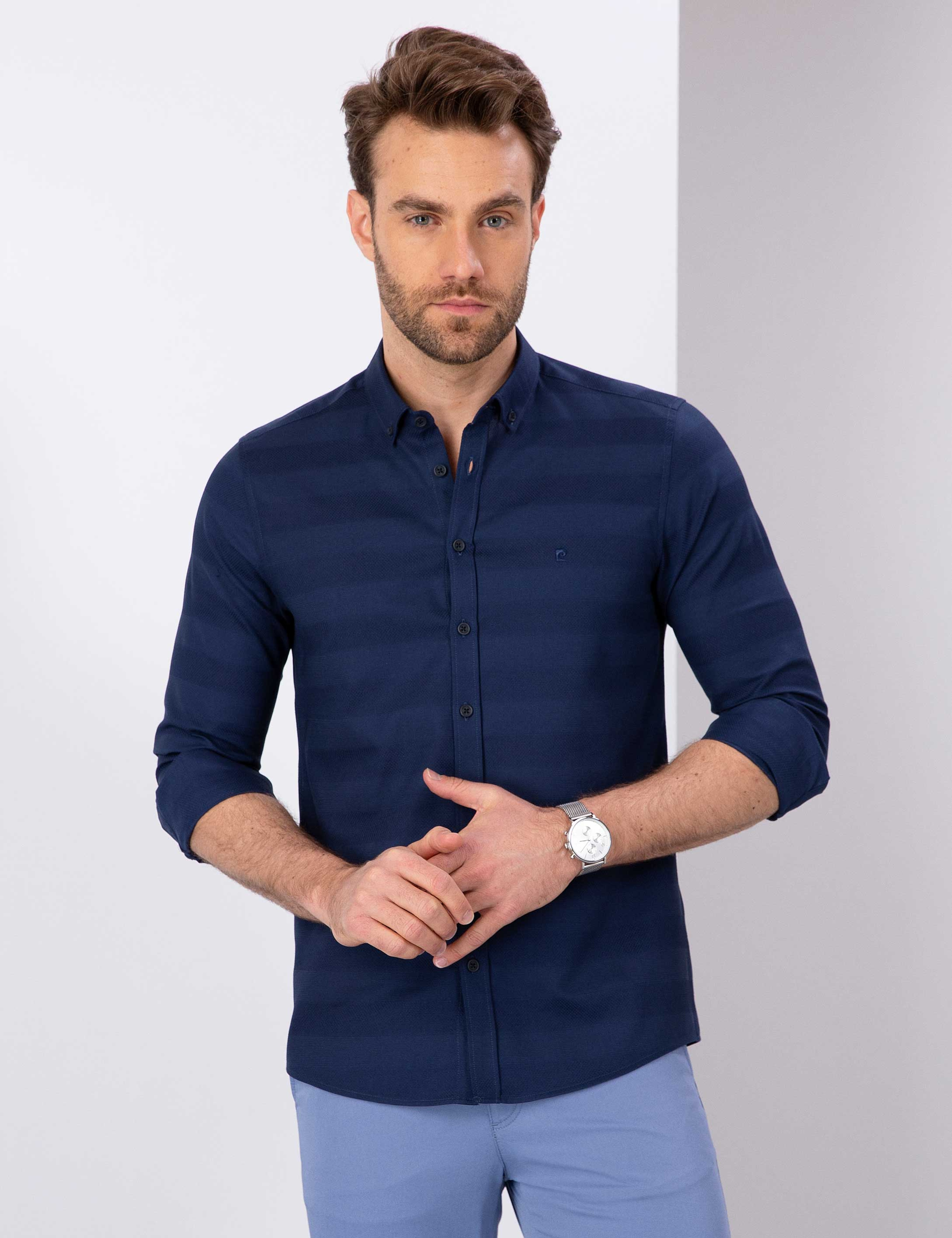 Lacivert Slim Fit Gömlek - Image 2
