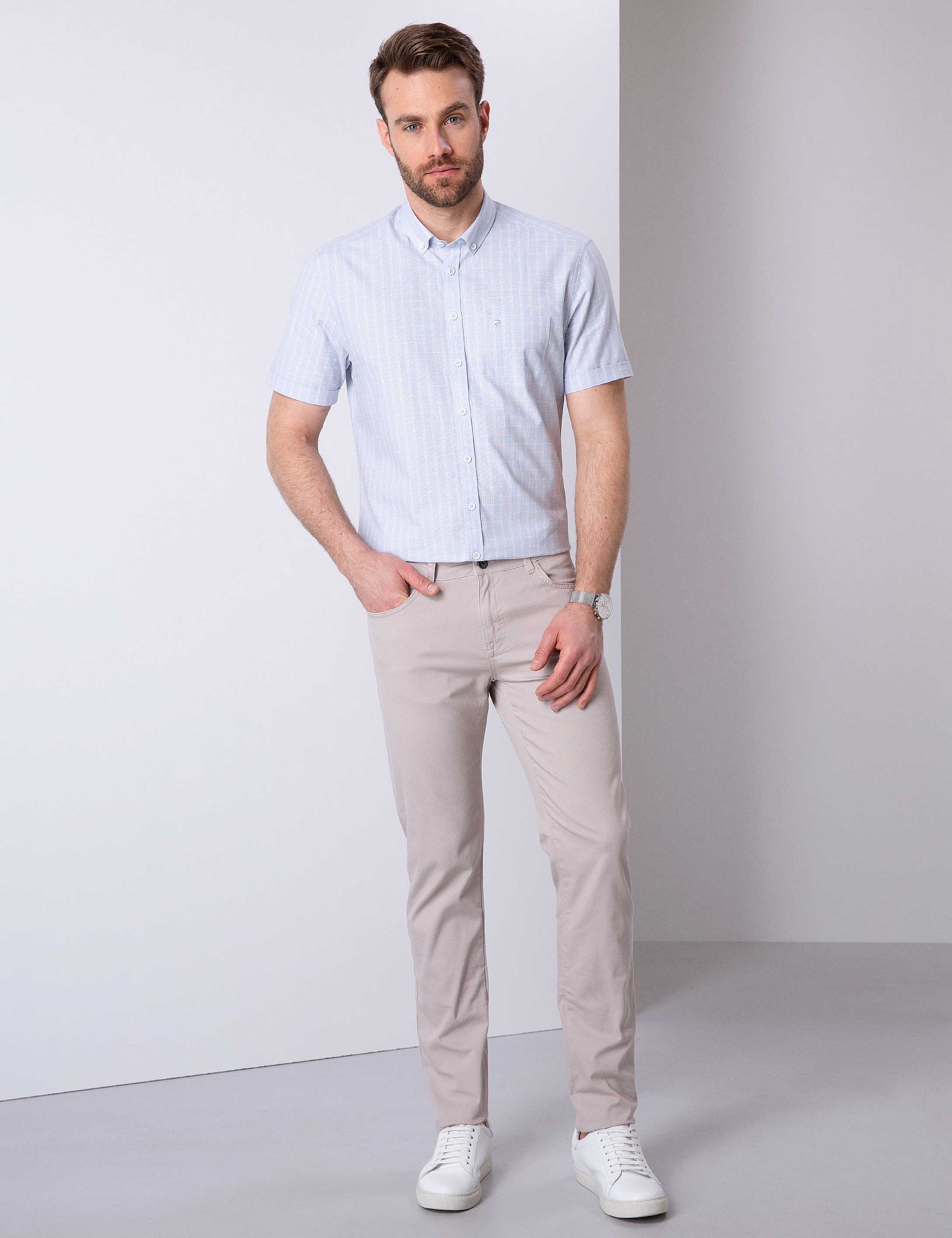 Açık Mavi Regular Fit Kısa Kollu Gömlek