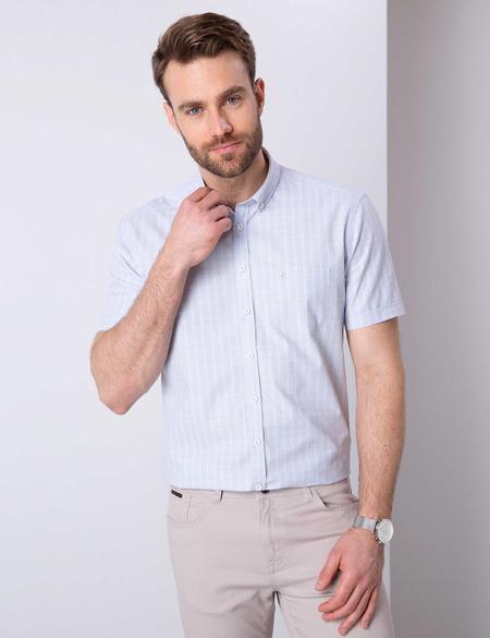 Açık Mavi Regular Fit Kısa Kollu Gömlek - 50203474007