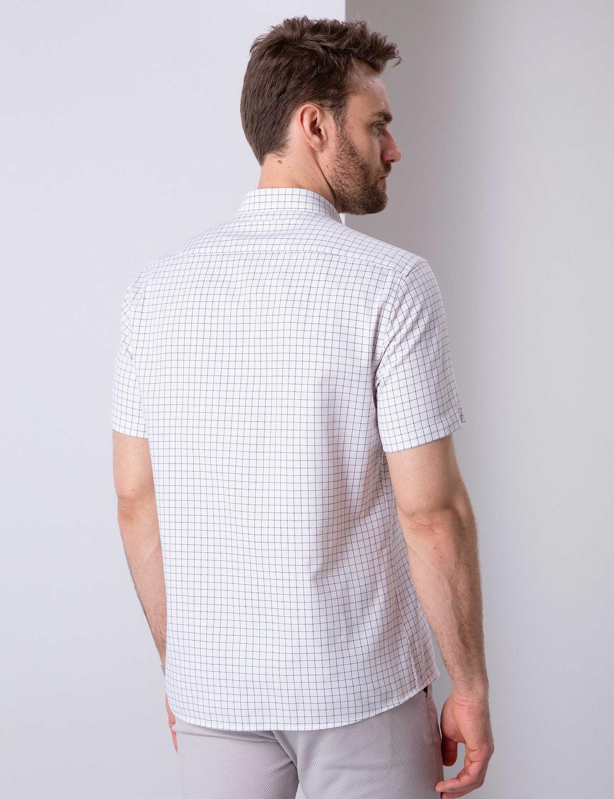 Beyaz Regular Fit Kısa Kollu Gömlek - 50203473007