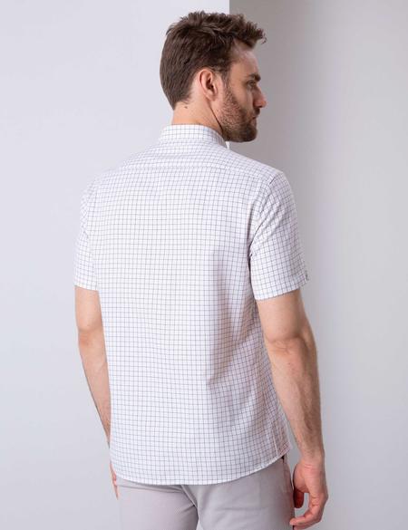 Beyaz Regular Fit Kısa Kollu Gömlek - 50203473007