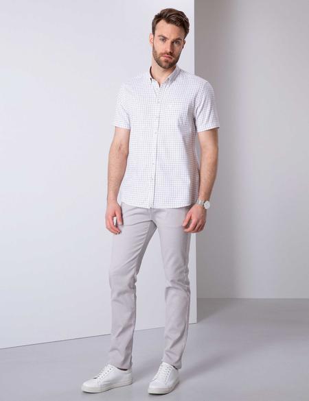 Beyaz Regular Fit Kısa Kollu Gömlek - 50203473007