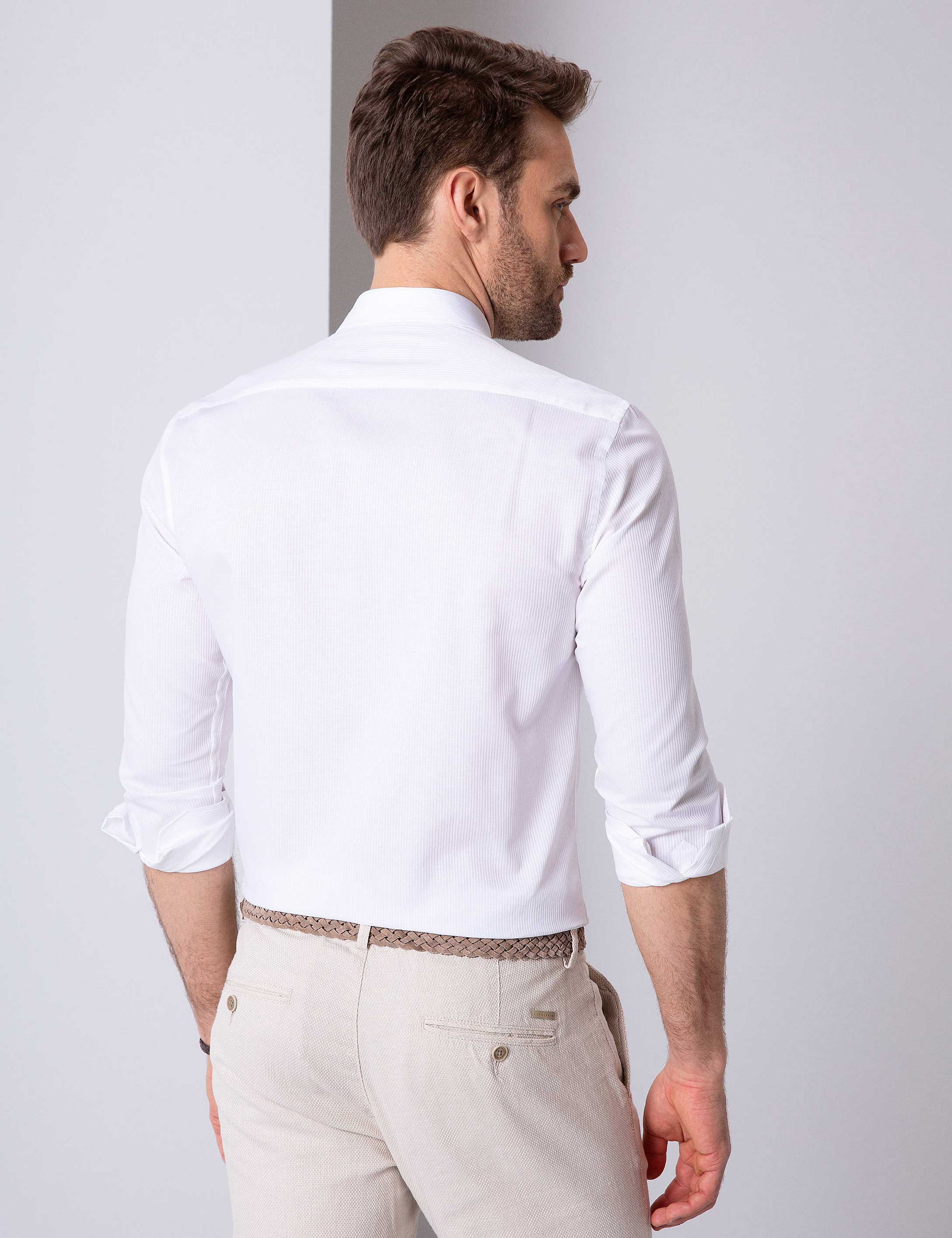 Beyaz Slim Fit Gömlek - Image 3