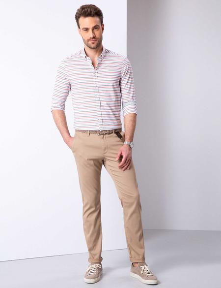 Yeşil Slim Fit Uzun Kollu Gömlek - 50203483001