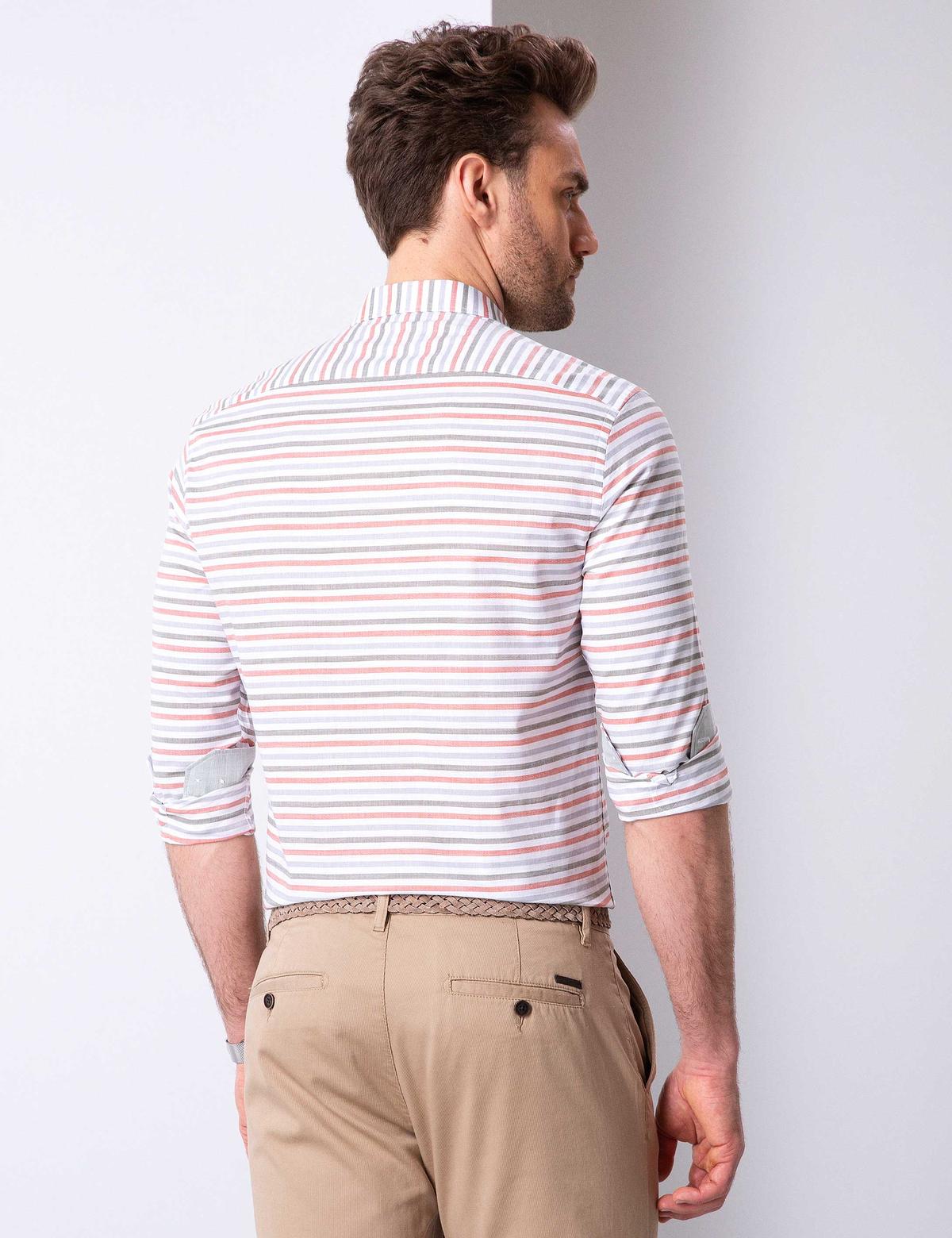 Yeşil Slim Fit Uzun Kollu Gömlek - 50203483001