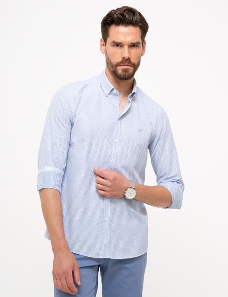 Açık Mavi Slim Fit Uzun Kollu Gömlek - 50203484001