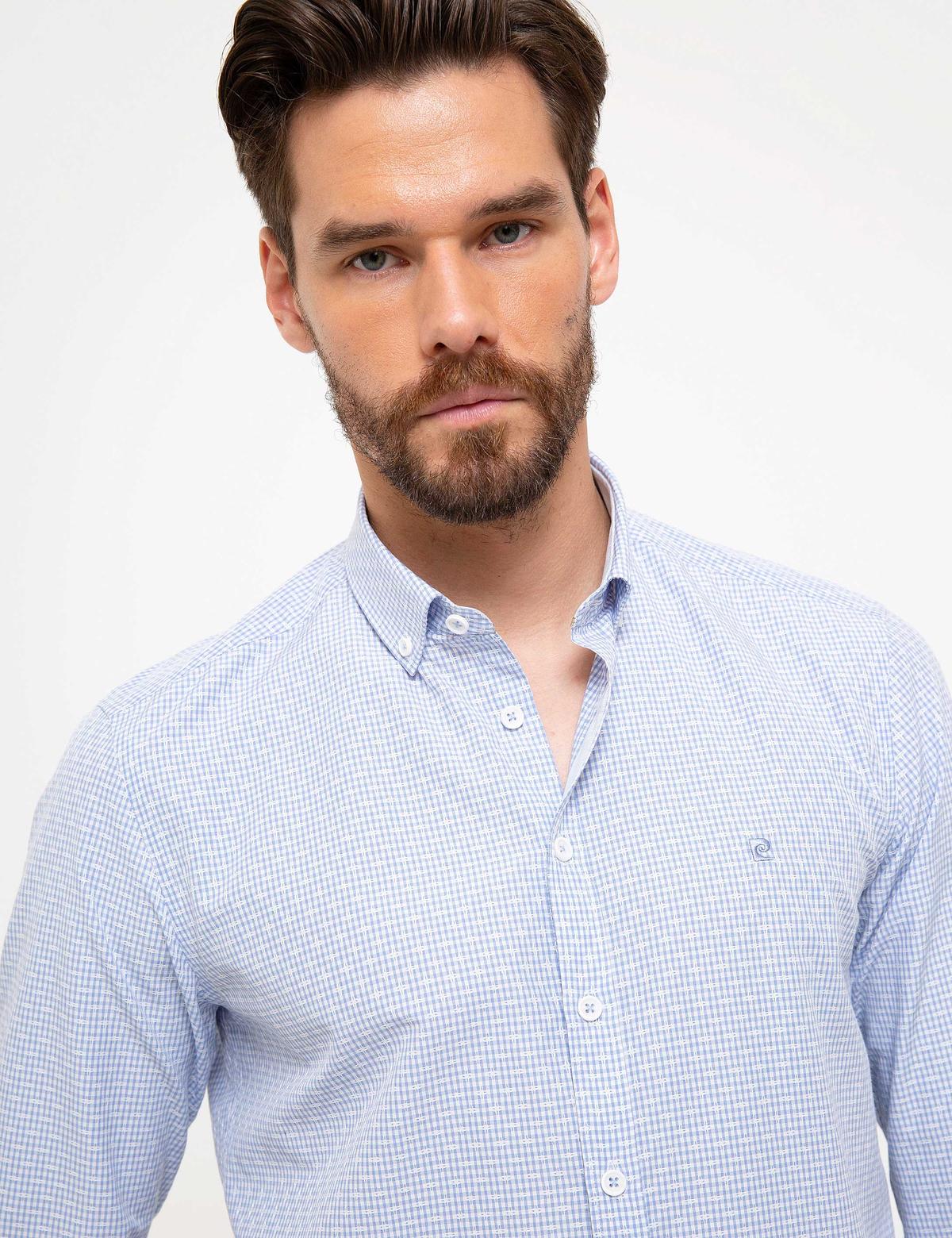 Açık Mavi Slim Fit Uzun Kollu Gömlek