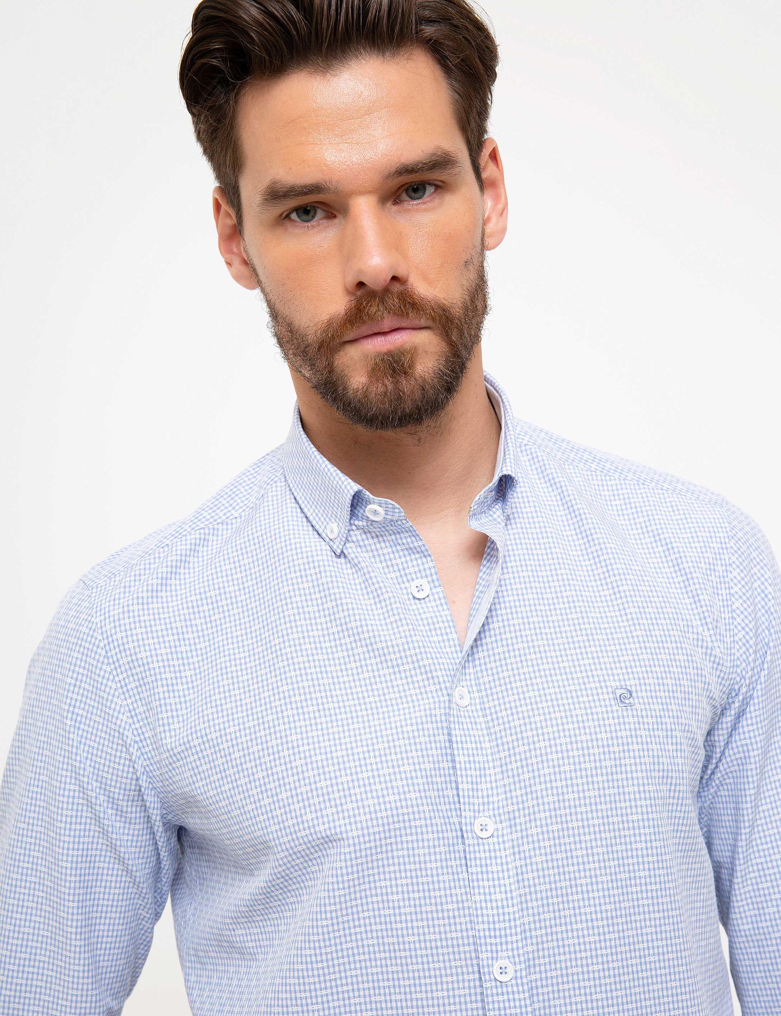 Açık Mavi Slim Fit Uzun Kollu Gömlek