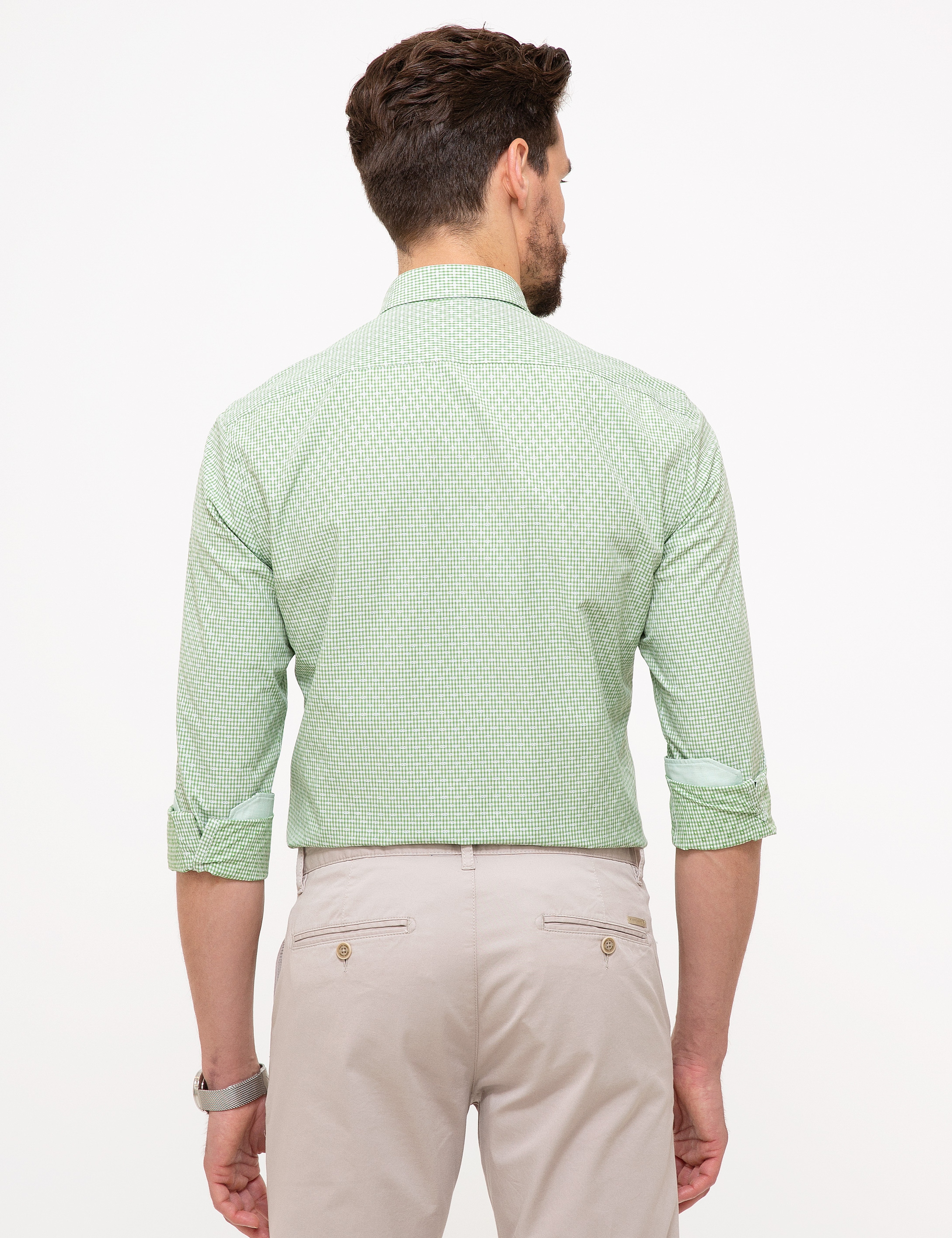 Yeşil Slim Fit Gömlek - Image 3