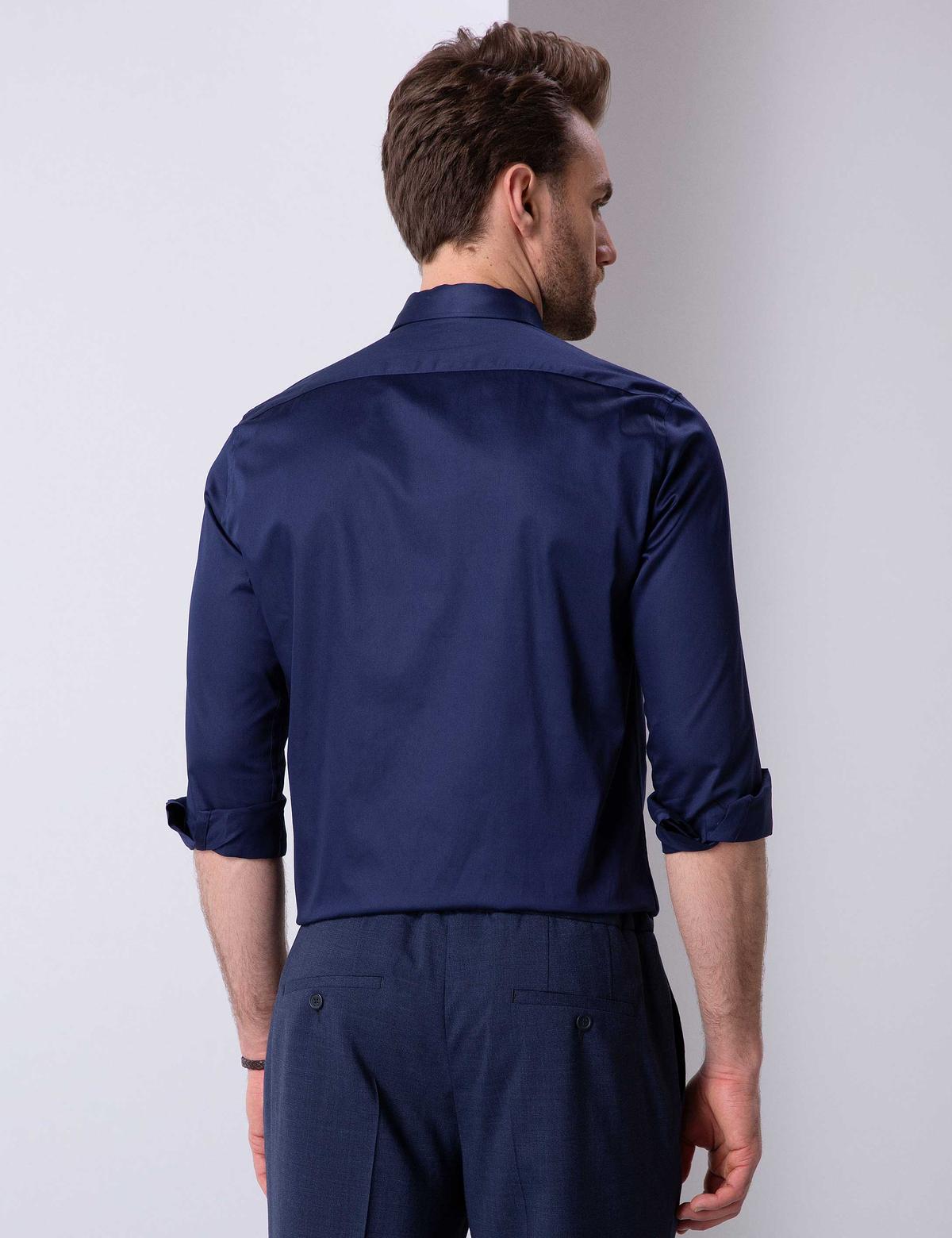 Lacivert Regular Fit Uzun Kollu Basic Gömlek - 50204592043