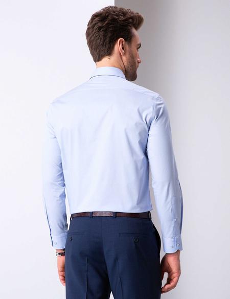Açık Mavi Regular Fit Uzun Kollu Basic Gömlek - 50204594001