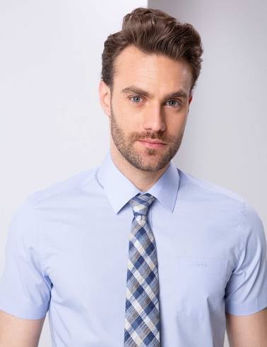 Açık Mavi Regular Fit Kısa Kollu Gömlek