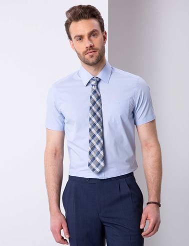 Açık Mavi Regular Fit Kısa Kollu Gömlek