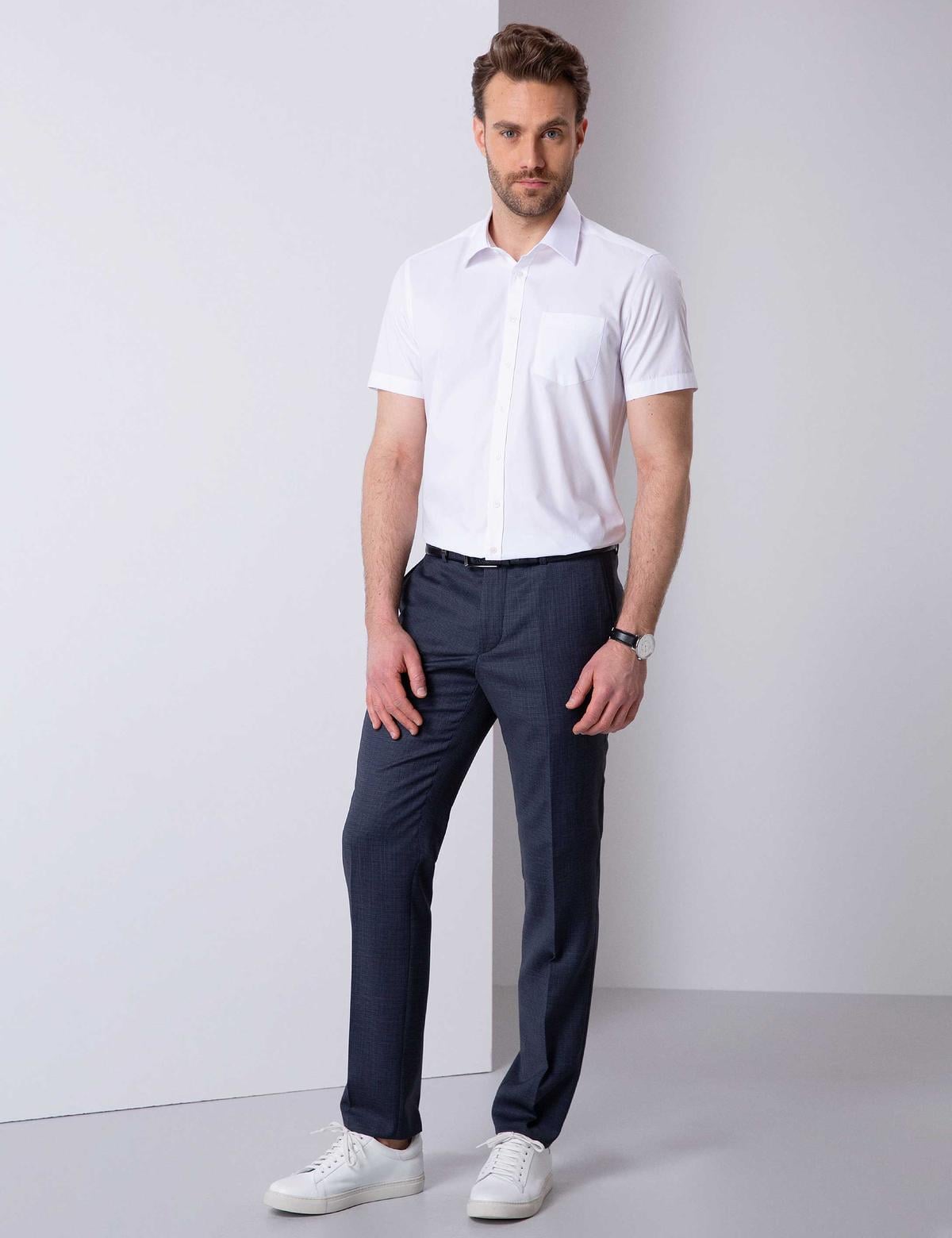 Beyaz Regular Fit Kısa Kollu Gömlek - 50204595010