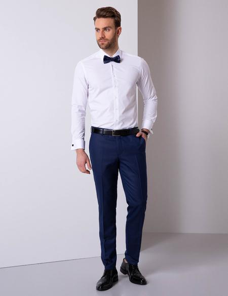 Beyaz Slim Fit Uzun Kollu Basic Gömlek - 50204596005