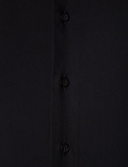 Siyah Slim Fit Uzun Kollu Basic Gömlek - 50204596014