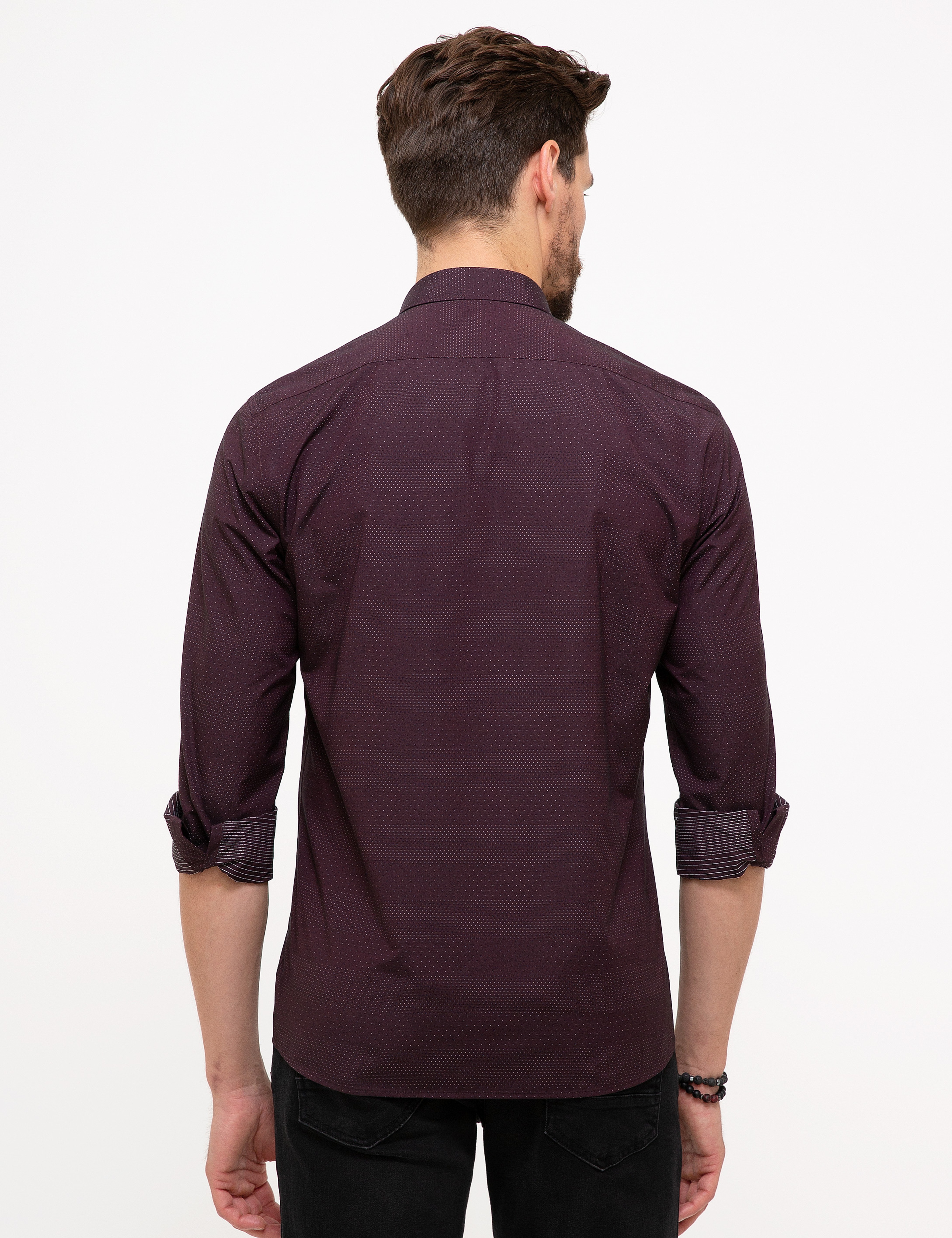 Bordo Slim Fit Gömlek - Image 3